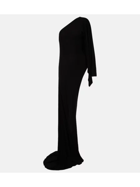 Rochie maxi Gucci din jerseu asimetrică negru