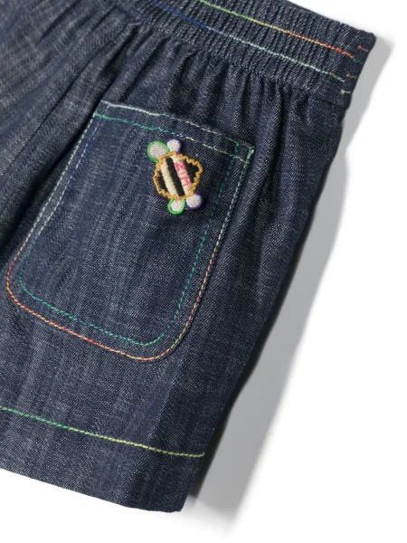 Pantaloni scurți din denim copii Zimmermann albastru