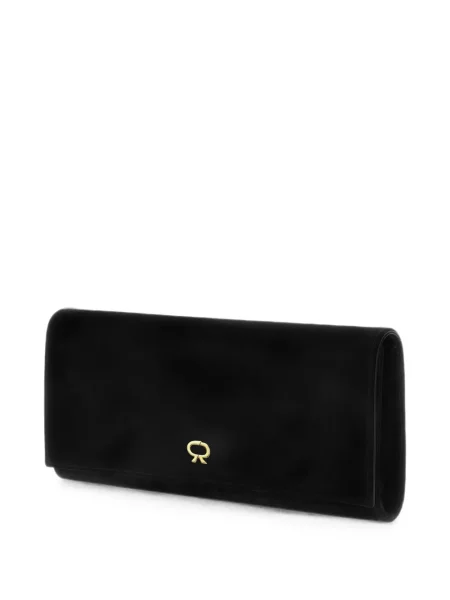 Clutch Gianvito Rossi σουέτ μαύρο