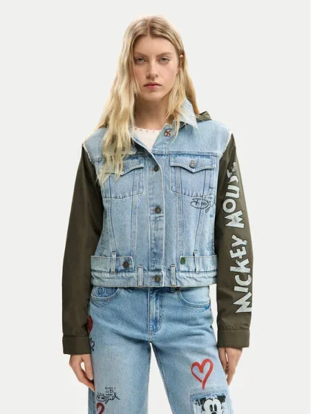 Desigual Džínsová bunda Kiss Mic modrá