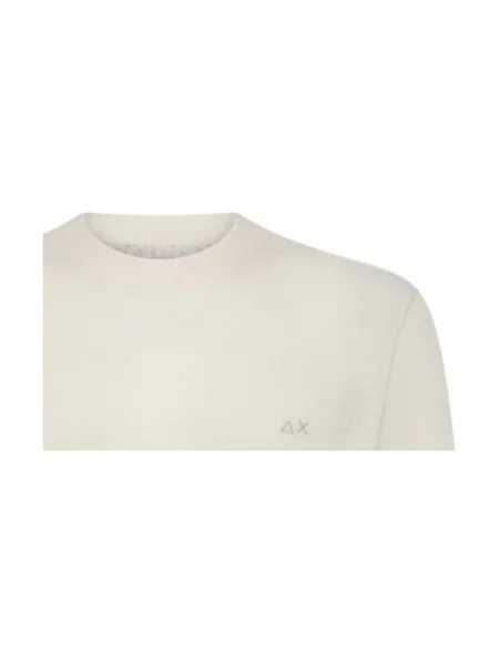 Sweter Sun68 z logo beżowy