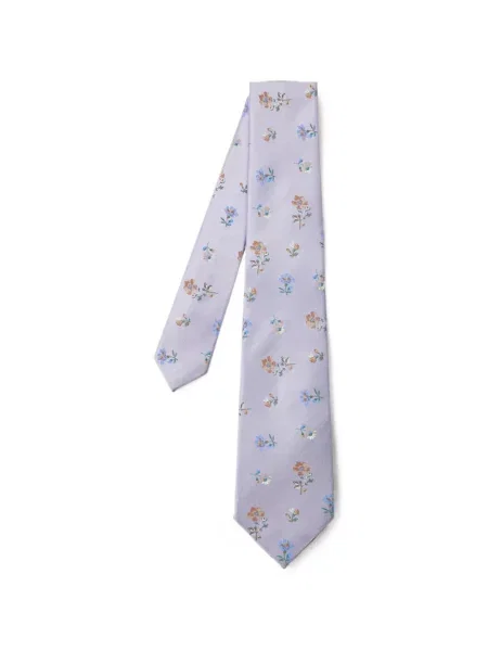 Cravată Paul Smith de mătase cu model floral violet