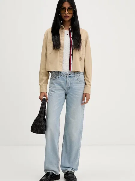 Tommy Jeans τοπ γυναικείο με μπεζ