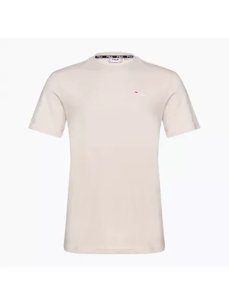 Мъжка тениска FILA Berloz oatmeal melange бежово