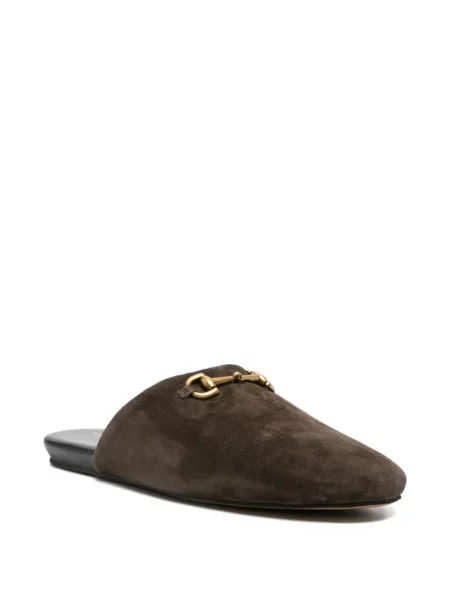Szarvasbőr lapos talpú mules Sergio Moretti Firenze barna