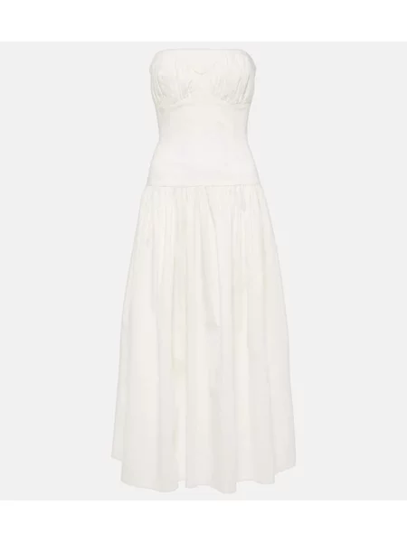 Rochie midi Tove până la genunchi de costum alb