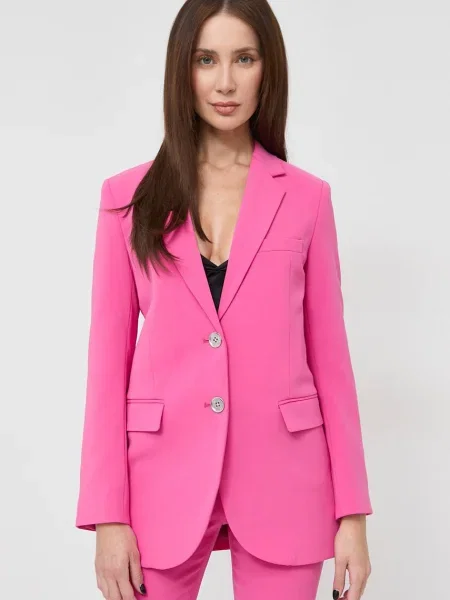 MICHAEL Michael Kors sacou roz un singur rand de neted alb