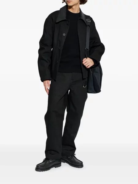 Pulover Studio Nicholson cu decolteu rotund negru