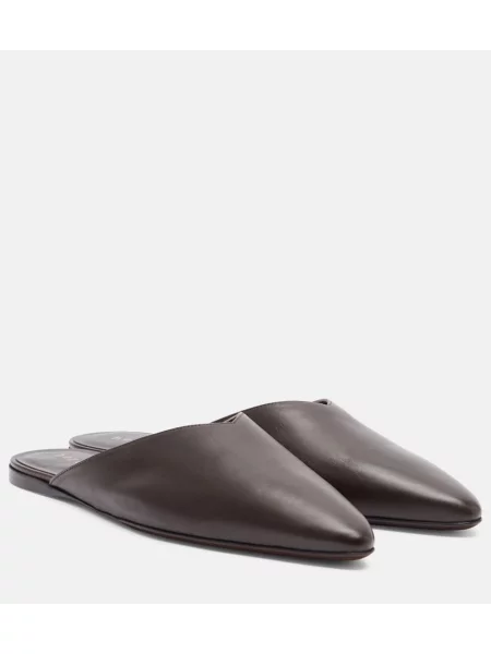 Papuci tip mules Herbert Levine din piele maro
