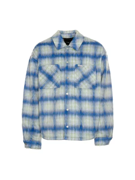 Represent kurtka koszulowa Textured Overshirt przejściowa oversize niebieski