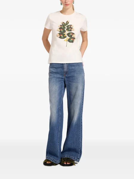 Tricou La Doublej din jerseu alb