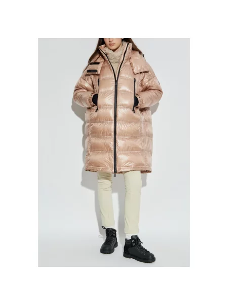 Długa kurtka puchowa Moncler beżowa