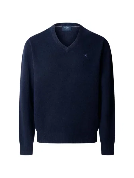 Pulover Hackett London cu decolteu în V albastru