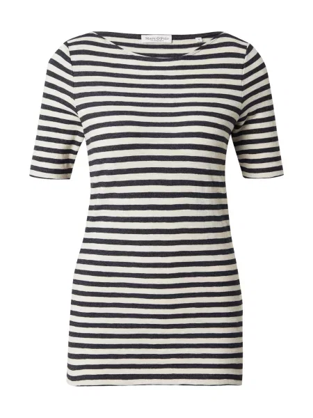 Marc O'Polo Tricou gri amestecat alb