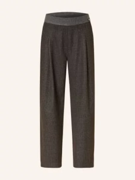 Cambio Kalhoty Olive Z Flanelu / šedá černá