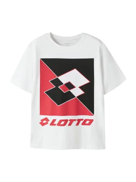 NAME IT Tricou roșu rodie / negru alb