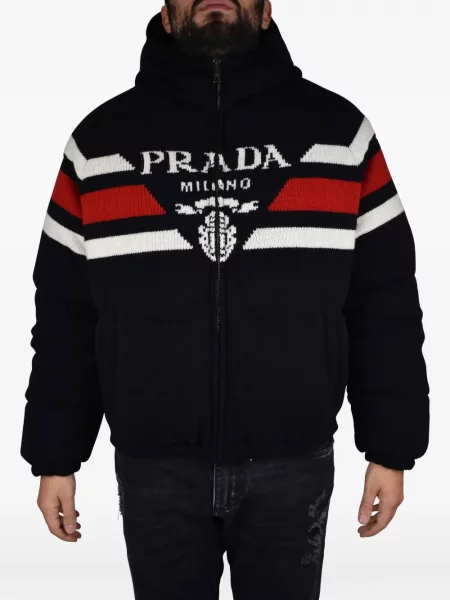 Geacă Prada cu autograf albastru