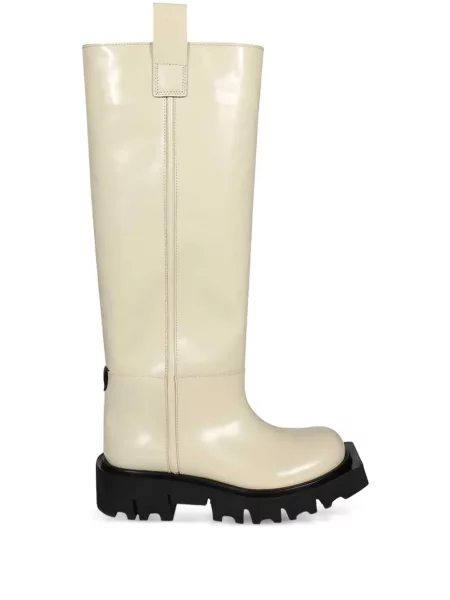 Kožne čizmice Msgm bijela
