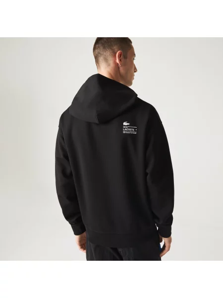 Lacoste Bluza Z Kapturem O Luźnym Kroju Lacoste czarna