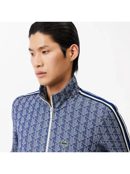 Lacoste Bluza Z Zamkiem Błyskawicznym Z Monogramem Paryża granatowa