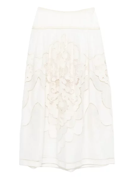 Haftowana maksi spódnica maxi Zimmermann biała