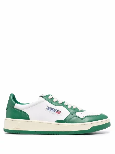 Sneakerși Autry cu șireturi din dantelă alb