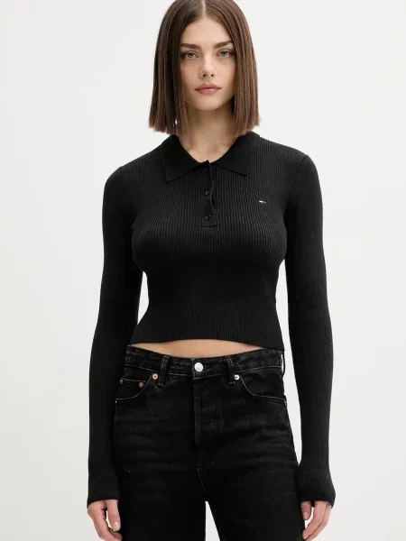 Tommy Jeans Πουλόβερ μαύρο
