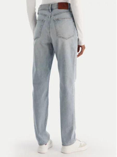 Calvin Klein Jeans Jeans hlače New Mom Jean Bowery Destroyed Mom Fit modra