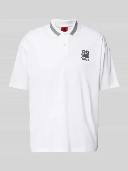 Koszulka polo z nadrukiem z logo model ‘Dodac’ białe