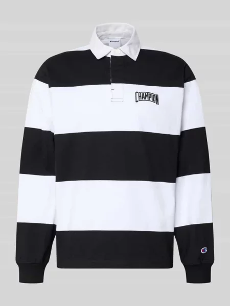 Koszulka polo o kroju relaxed fit z bawełny Champion czarne