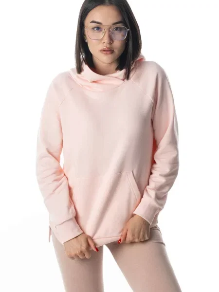 Женское однотонное худи рожева
