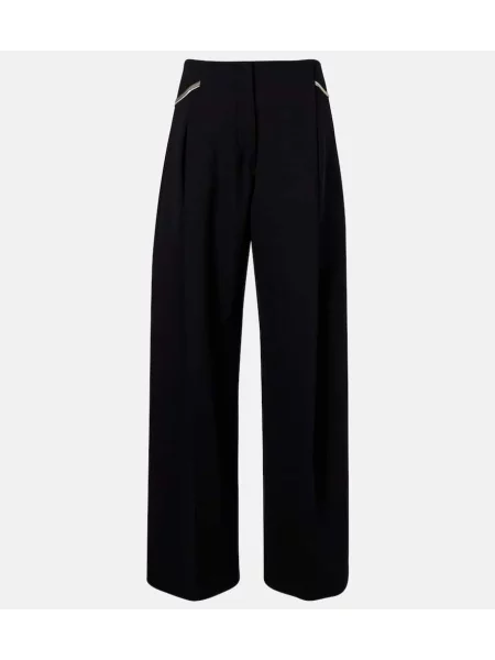 Pantaloni Sportmax cu talie joasă plisate negru