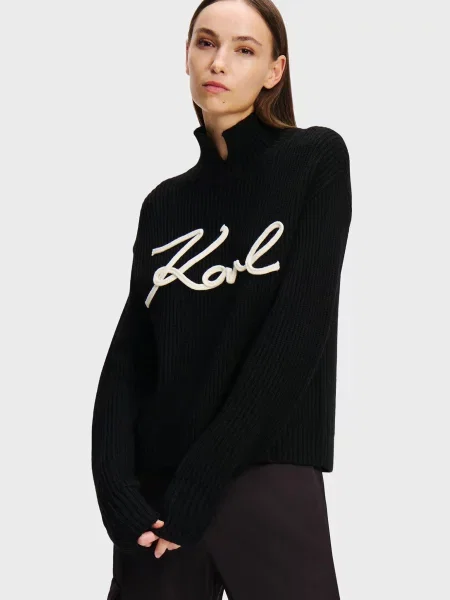Вовняний светр Karl Lagerfeld чорний
