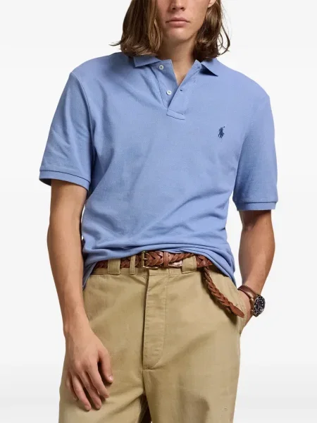 Matlasat tricou polo Polo Ralph Lauren cu decolteu rotund cu autograf roșu