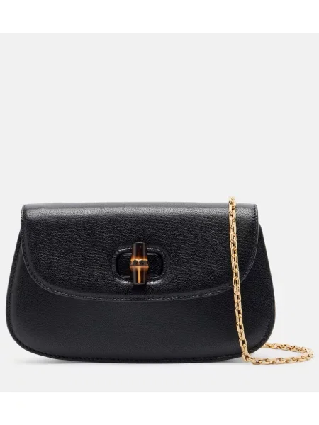 Mini geantă Gucci din bambus mini negru