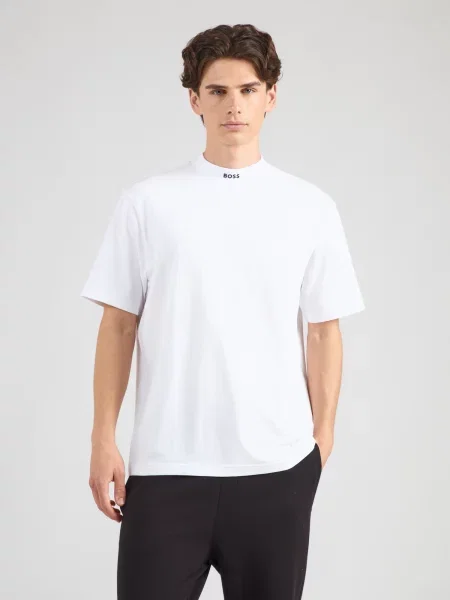 BOSS Tričko Collar čierna biela