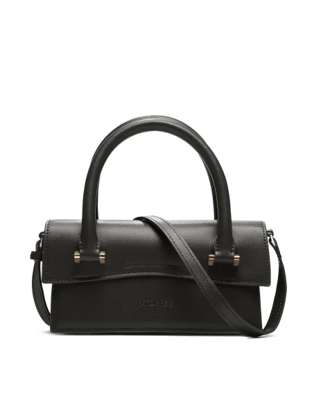 Кожена чанта Patrizia Pepe черно