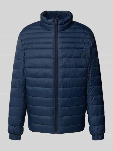 Kurtka pikowana o kroju slim fit ze stójką model Boss Orange granatowa