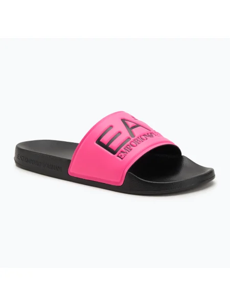 Klapki Emporio Armani Water Sports Visibility pink fluo/black różowe