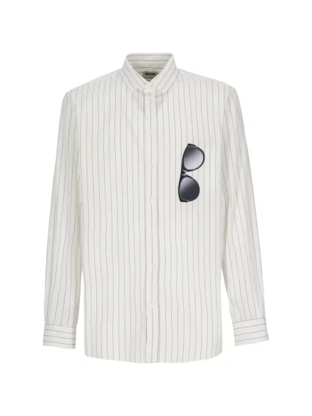 Cămașă Moschino cu imagine din poplin alb