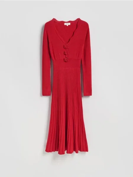 Reserved Сукня з принтом троянд червоний