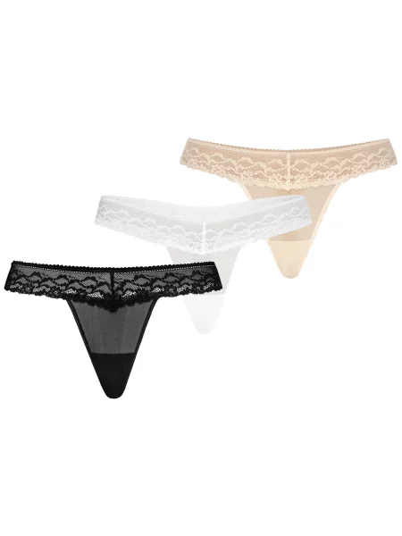TEYLI Tanga Leo bej / negru alb