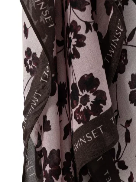 Gėlėtas raštuotas šalikas Twinset rožinė