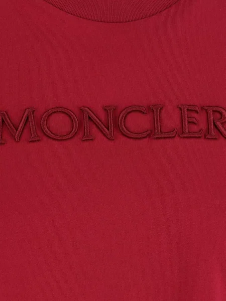 Tricou Moncler cu broderie roșu