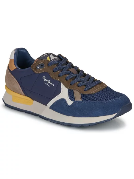 Pepe Jeans Nizke superge BRIT ESSENCE bež / marine / rjava bela