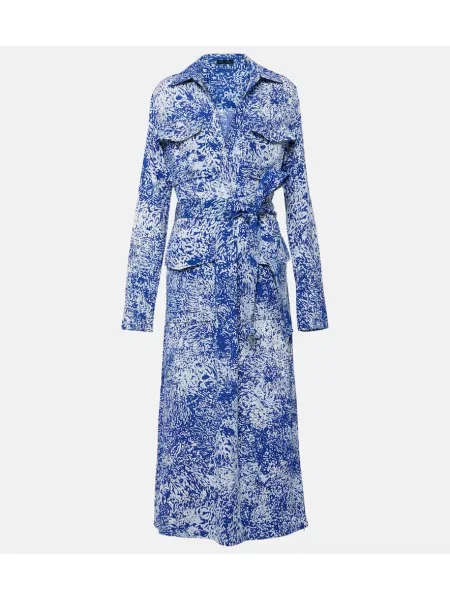 Rochie tip cămașă Proenza Schouler cu imagine de costum albastru