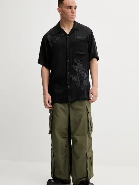 Сорочка Maharishi Peace Dove Embroidered Shirt regular класичний комір чорний