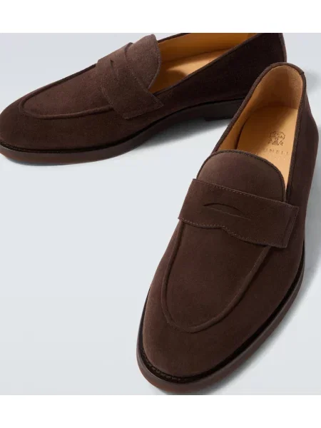 Loaferke Brunello Cucinelli iz semiša rjava