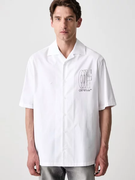 Off-White cămașă din pentru bărbați alb