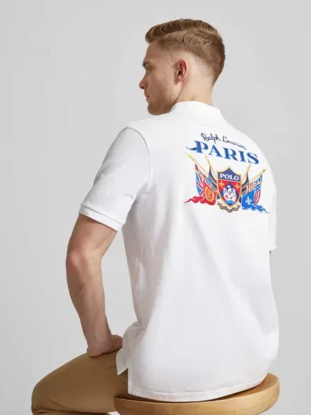 Koszulka polo z wyhaftowanym logo Polo Ralph Lauren białe